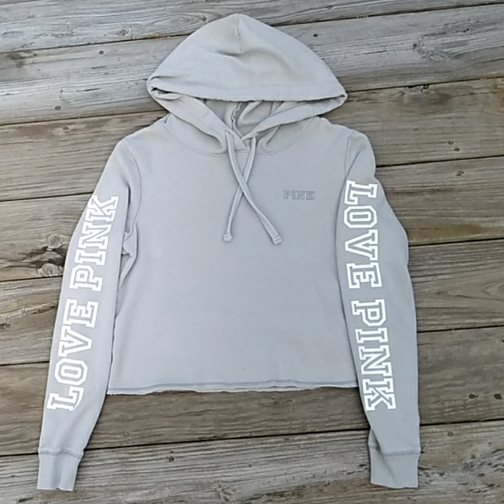 PINK VS Love Pink Gray hoodie. Sz XS